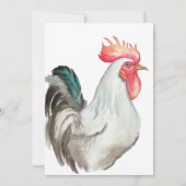 オンドリの水色の手スケッチ 招待状 (裏面)