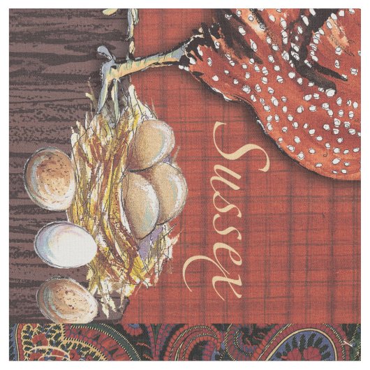 オンドリの生地 ファブリック (クローズアップ)