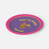 オンドリの紙皿の動物の誕生会 ペーパープレート (アングル)