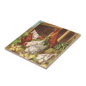 オンドリの雌鶏及びひよこの国の田園台所タイル タイル (側面)