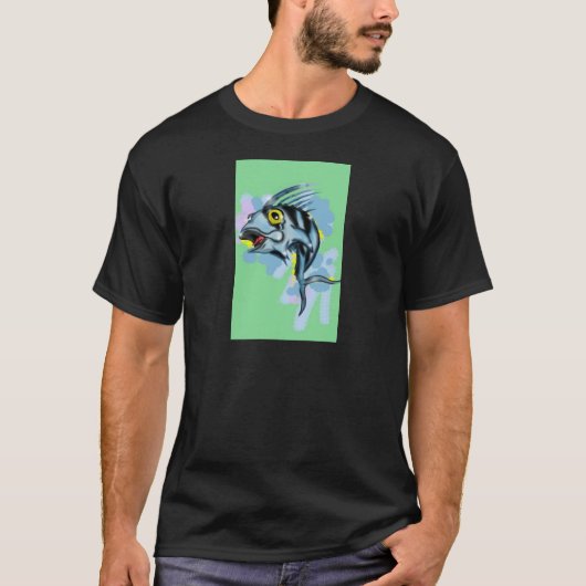 オンドリの魚 Tシャツ (正面)