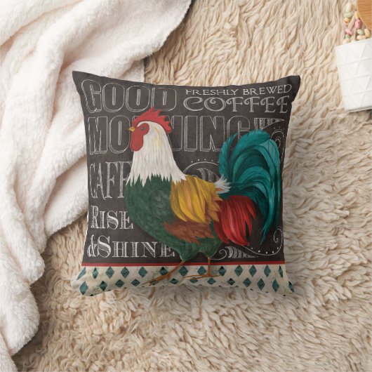 オンドリの黒板の上昇の&Shineの枕 クッション (ブランケット)