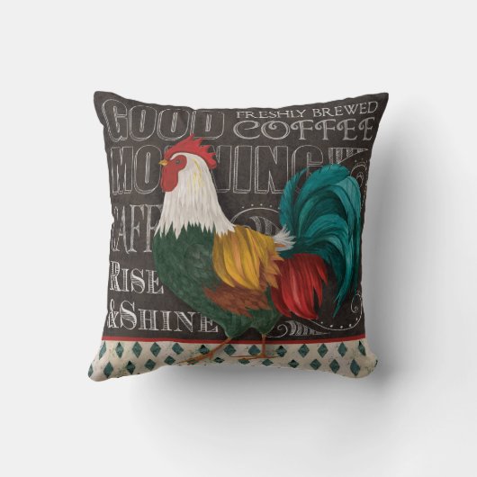 オンドリの黒板の上昇の&Shineの枕 クッション (裏面)