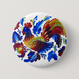 オンドリのPetrykivkaのウクライナ人の芸術 缶バッジ