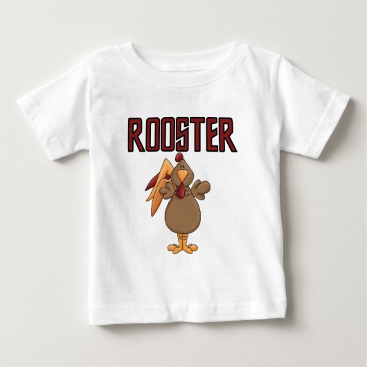 オンドリのTシャツおよびギフト ベビーTシャツ (正面)