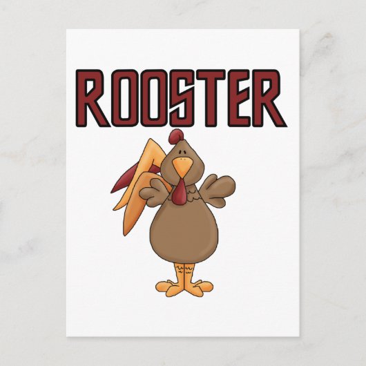 オンドリのTシャツおよびギフト ポストカード (正面)