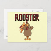 オンドリのTシャツおよびギフト ポストカード (正面/裏面)