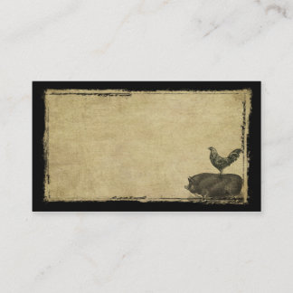 オンドリ及びブタのきちんとした名刺 名刺