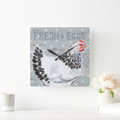 オンドリ呼出しII スクエア壁時計 (ホーム)