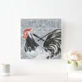 オンドリ呼出しIII スクエア壁時計 (ホーム)