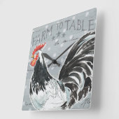 オンドリ呼出しIII スクエア壁時計 (傾斜)