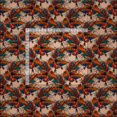 オンドリ・インク・ベージュ ファブリック (タイル)