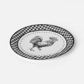 オンドリ・ギンガム ペーパープレート (アングル)