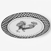 オンドリ・ギンガム ペーパープレート (アングル)