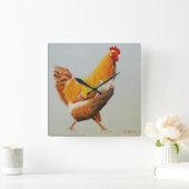 オンドリ スクエア壁時計 (ホーム)