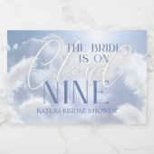 オンパーソナライズされたクラウドナイン9パンパスブライダルシャワー スパークリングワインラベル (シングルラベル)