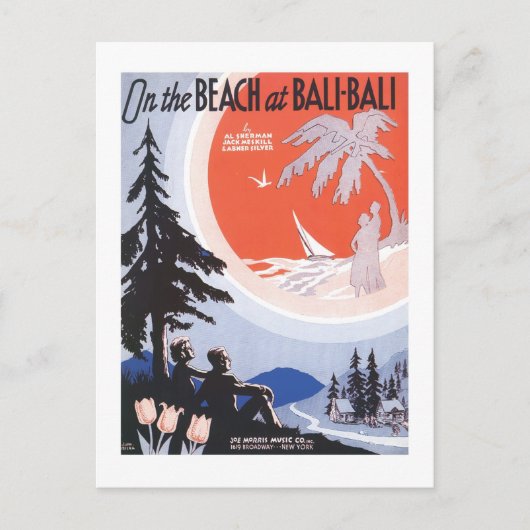 オンビーチアットバリバリソンブックカバー ポストカード (正面)