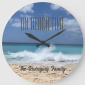 オンビーチタイパーソナライズされたムファミリービーチホーム ラージ壁時計