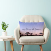 オンビーチタイムカリフォルニアパープルサンセットフォト ランバークッション (椅子)