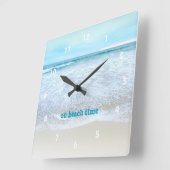 オンビーチ時間カリフォルニア海波の写真モダン スクエア壁時計 (傾斜)