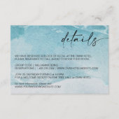 オンビーチ水彩ビーチ結婚式詳細 エンクロージャーカード (正面)