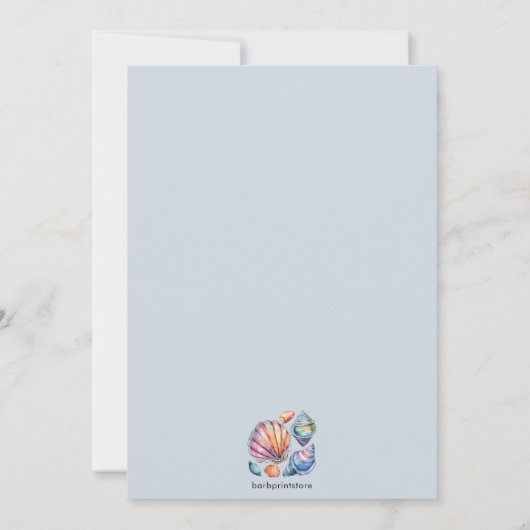 オンビーチ熱帯海水の色結婚の 招待状 (裏面)