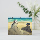 オンビーチby Edouard Manet (1873) ポストカード (スタンド正面)