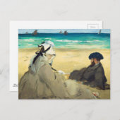 オンビーチby Edouard Manet (1873) ポストカード (正面/裏面)