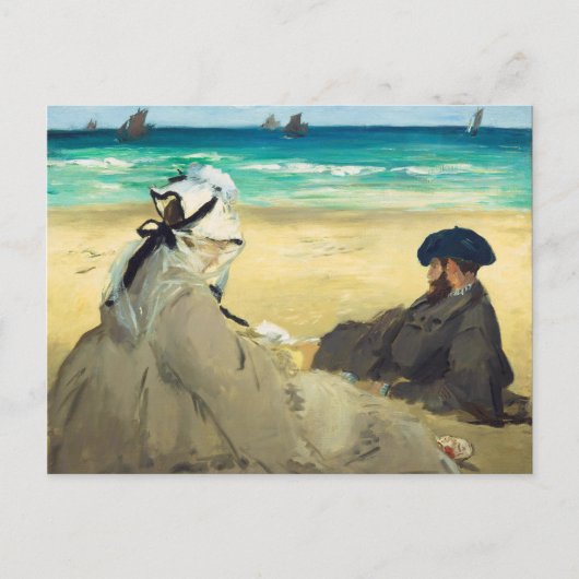 オンビーチby Edouard Manet (1873) ポストカード (正面)