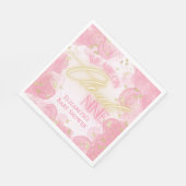 オンピンククラウド9 9金ゴールドグリッターガールベビーシャワー スタンダードランチョンナプキン (角)