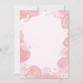 オンピンククラウド9 9金ゴールドグリッターガールベビーシャワー 招待状 (裏面)