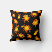 オンファイアバーニングフレイムスおもしろい引用文カスタムブラック クッション (裏面)