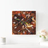 "オンファイア"フリースタイルのモトクロスライダー スクエア壁時計 (ホーム)