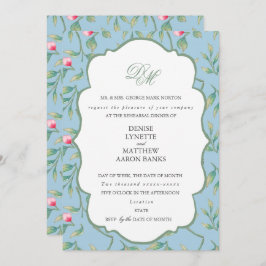 オンファロデス ブルー アンド バジル グリーン リハーサル ディナー 招待状