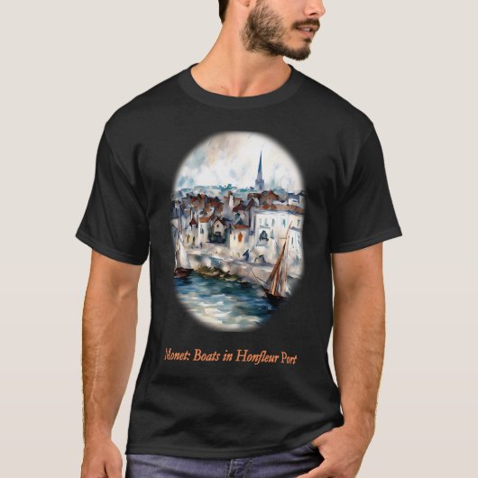 オンフルールの港の船 Tシャツ (正面)