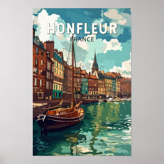 オンフルール フランス 旅行 アート ヴィンテージ ポスター (正面)