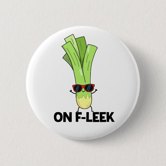 オンフレッおもしろいクベギーLeek Pun 缶バッジ (正面)