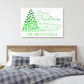 オンブレクリスマスツリーパーソナライズされた、家族名缶 キャンバスプリント (インサイチュ (寝室))