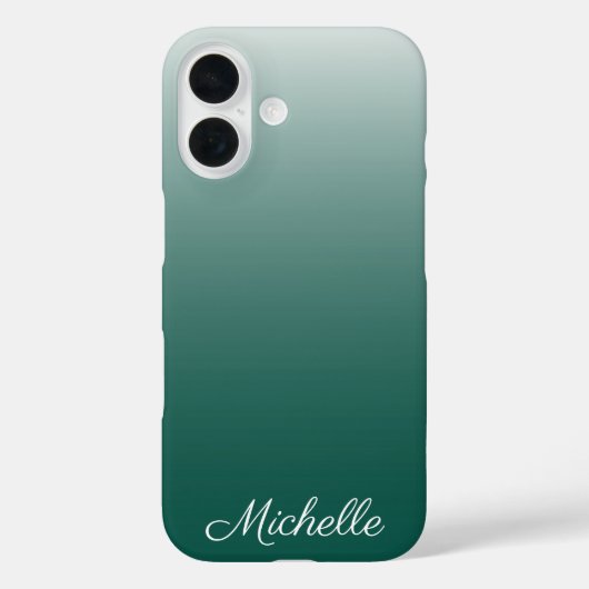 オンブレグラデーション グリーン 名入れ Case-Mate iPhoneケース (裏面)