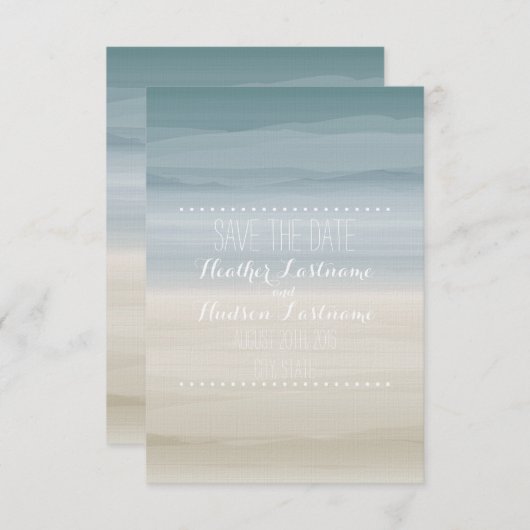 オンブレショアビーチ結婚式ザデイト セーブザデート (正面/裏面)