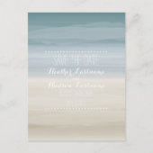 オンブレショア結婚式の日付を保存 案内ポストカード (正面)