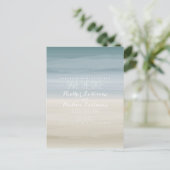 オンブレショア結婚式の日付を保存 案内ポストカード (スタンド正面)