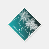 オンブレティール（緑がかった色）トロピカルパームズ スタンダードカクテルナプキン (角)