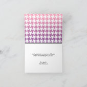 オンブレピンクパープルハウンドトゥース感謝カード サンキューカード (内部)