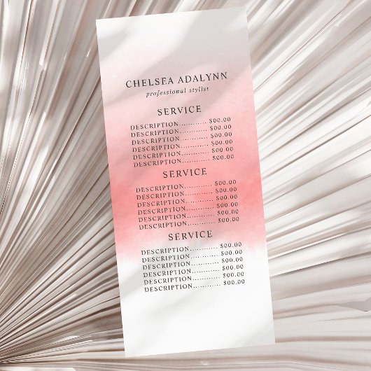 オンブレピンク水彩 ミニマリスト ラックカード