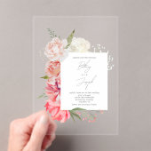 オンブレフローラボタニカルエレガントウェディング招待状 アクリル招待状 (インサイチュ (ポータブル))