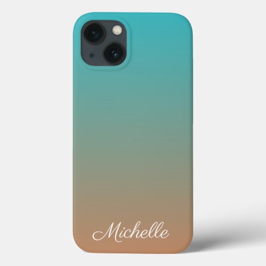 オンブレブラウン+ブルーのカスタムCase-Mate iPhoneケース Case-Mate iPhoneケース (裏面)