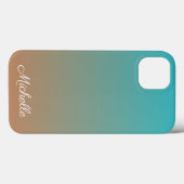 オンブレブラウン+ブルーのカスタムCase-Mate iPhoneケース Case-Mate iPhoneケース (裏面 (横))