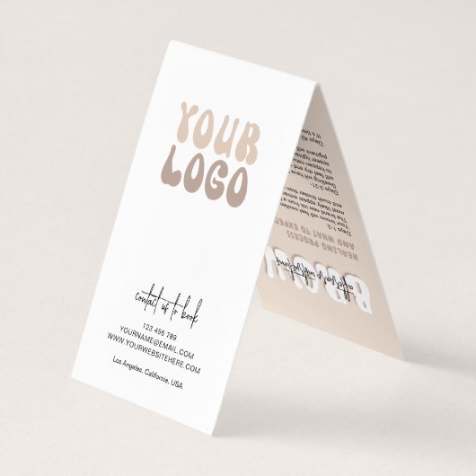 オンブレブローズアフターケア指示レトロベージュ 名刺 (裏面)