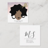 オンブレヘアフェイク金ゴールドグリッターガールサロン美しい スクエア名刺 (正面/裏面)